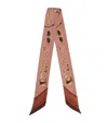 Chloé Chain Print Padlock Detail Rectangular Tie In Pink