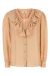 Chloé Silk Shirt With Rouches In Biscuitpink