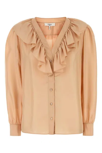 CHLOÉ PEACH SATIN SHIRT