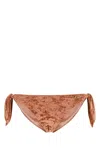 Chloé Chloe Peach Stretch Velvet Bikini Slip In Brown