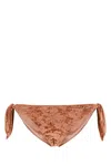 Chloé Chloe Peach Stretch Velvet Bikini Slip In Brown