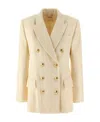 Chloé Double-breasted Blazer With Gold-tone Buttons In Nude