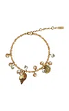 Chloé Pearl And Shelll Charm Bracelet In Gold