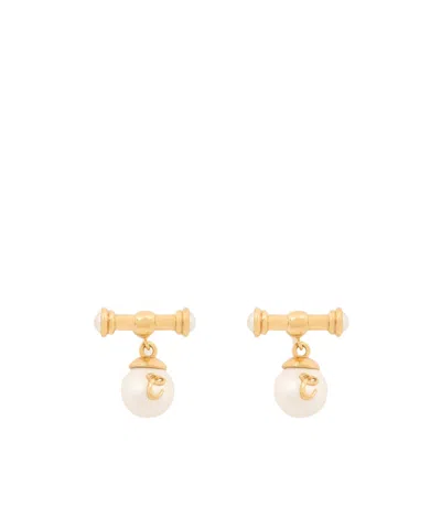 Chloé Pearl-detail Earrings In Gold