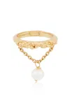 Chloé Pearl Drop Ring In Gold