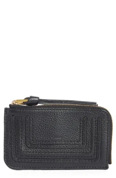 Chloé Pebbled Leather Zip Coin Purse In Black