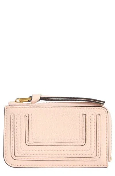 Chloé Pebbled Leather Zip Coin Purse In Pink