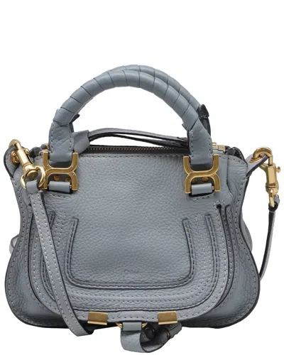 Chloé Pebbled Mini Marcie Satchel Bag (authentic Pre-loved) In Gray