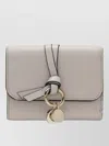 Chloé Pebbled Wallet Cardholder Decorative Ring Detail In Gray