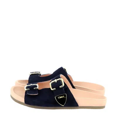Chloé Kids Buckle-strapped Slides In Black