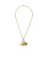 Chloé Metallic Necklace With Rear Hook Closure And Three Logo Charms In Brass Woman