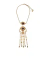 Chloé Metallic Necklace With Rear Claw Clasp Closure And Pendant In Brass Woman