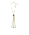 Chloé Metallic Necklace With Claw Clasp Rear Closure And Pendant With Logo Plaque In Brass Woman
