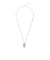 Chloé Gold Metal Necklace Featuring Gemstone Pendant In Gold