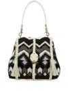 Chloé Embroidered Wool Small Penelope Handbag In Brown