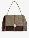 Chloé Chloe Womens Multicolor Yellow 1 Penelope Large Tweed-panel Leather Shoulder Bag In Multicolor Yellow 1