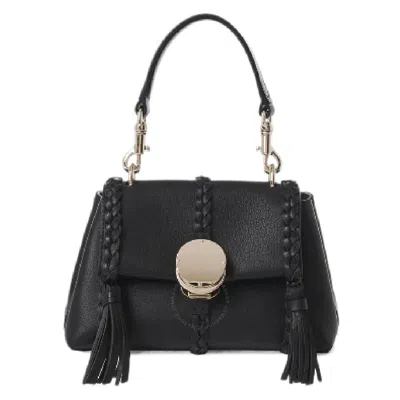 Chloé Chloe Penelope Leather Shoulder Bag In Black