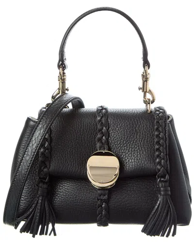Chloé Penelope Leather Shoulder Bag In Black