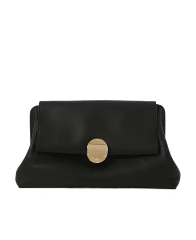 Chloé Penelope Leather Shoulder Bag In Black