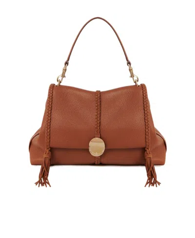 Chloé Penelope Leather Shoulder Bag In Brown