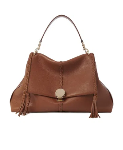 Chloé Penelope Leather Tote Bag In Brown
