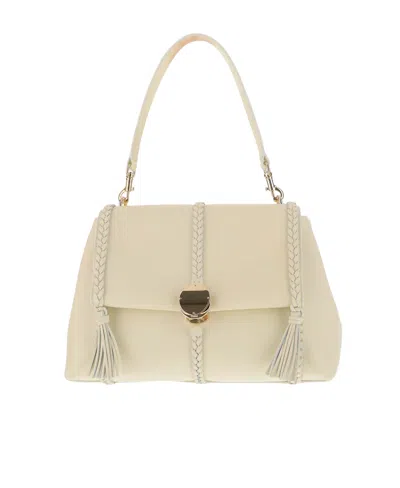 Chloé Penelope Medium Leather Shoulder Bag In Nude