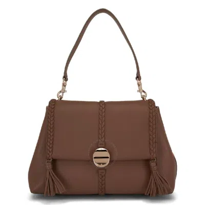 Chloé Chloe Penelope Medium Soft Leather Shoulder Bag In Brown