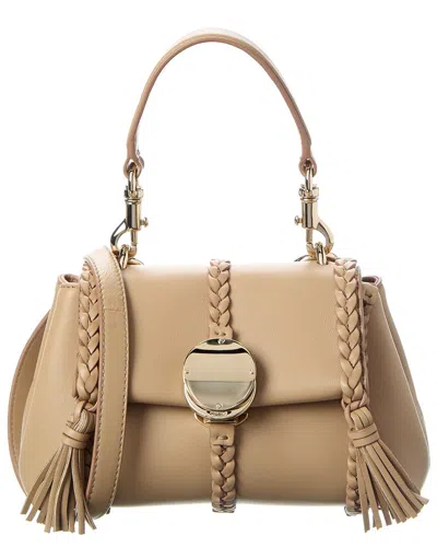 Chloé Penelope Mini Leather Shoulder Bag In Brown