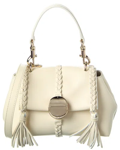 Chloé Penelope Mini Leather Shoulder Bag In White