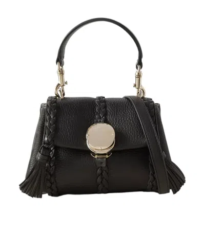 Chloé Penelope Tassel Detailed Mini Top Handle Bag In Black