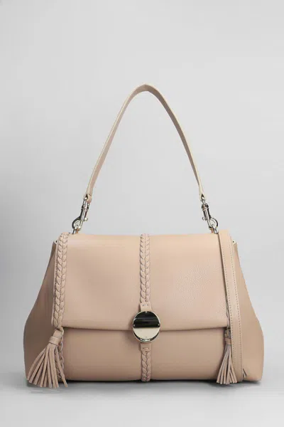 Chloé Penelope Leather Shoulder Handbag In Beige