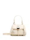 Chloé Penelope Braided Tassel Napa Top-handle Bag In Bianco