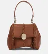 Chloé Penelope Small Leather Shoulder Bag In Caramel
