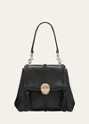 Chloé Penelope Small Top-handle Bag In Smooth Grained Leather In Black