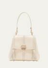 Chloé Penelope Small Top-handle Bag In Smooth Grained Leather In White