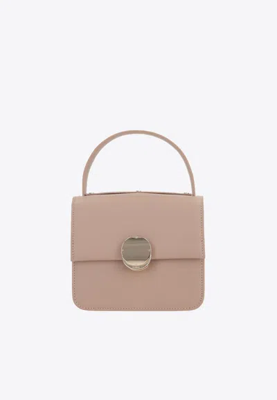 Chloé Penelope Top Handle Bag In Leather In Powder
