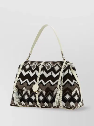 Chloé Penelope Wool Embroidered Shoulder Bag In Multicoloured