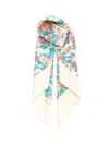 Chloé Floral-print Silk-twill Scarf In Beige