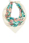 Chloé Floral-print Silk-twill Scarf In Seedpearl Beige