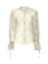 Chloé Peony Print Blouse In Silk Muslin