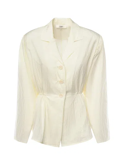Chloé Peplum Shirt In White