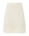 Chloé Perforated-detailing Knitted Miniskirt In White