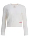 Chloé Wool And Cashmere Fitted Sweater With An Openwork Motif Clothing In Neutral