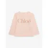 Chloé Petal Pink Long-sleeve Cotton-jersey T-shirt  6-36 In Pink