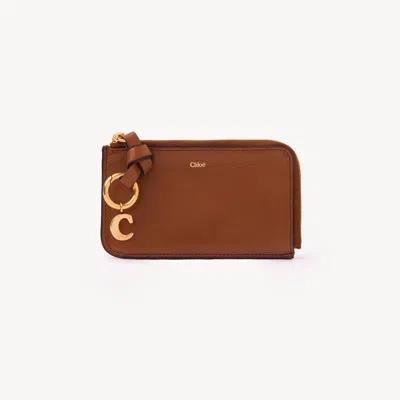 CHLOÉ PETIT PORTE-CARTES ET MONNAIE ALPHABET EN CUIR BRILLANT