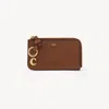 Chloé Petit Porte-cartes Et Monnaie Alphabet En Cuir Brillant Femme Brun Taille Onesize 100% Bubalus Bubal In Brown