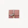 Chloé Petit Portefeuille À Trois Volets Alphabet En Cuir Grainé Femme Rose Taille Onesize 100% Cuir De Vea In Pink