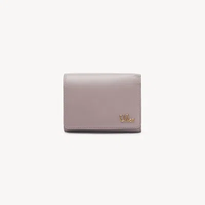Chloé Petit Portefeuille À Trois Volets  Iconic En Cuir Brillant Femme Violet Taille Onesize 100% Cui In Purple