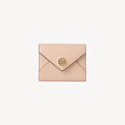 Chloé Petit Portefeuille À Trois Volets Envelope En Cuir Grainé Femme Beige Taille Onesize 100% Peau De Ch