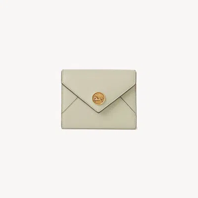 Chloé Petit Portefeuille À Trois Volets Envelope En Cuir Grainé Femme Beige Taille Onesize 100% Peau De Ch